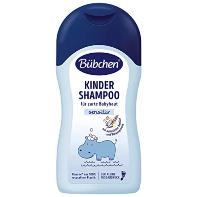 Obrázek Bübchen dětský šampon, 400 ml jemné mytí vlasů pro miminka a děti bez slz, šampon snadno rozčesané vlasy, silikonů