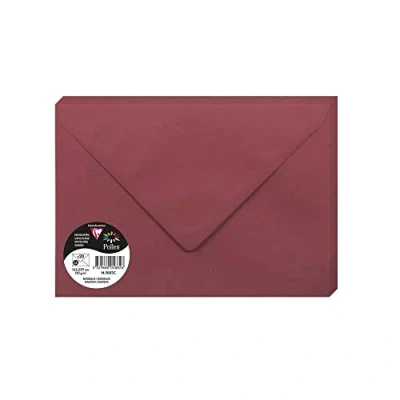 Obrázek Clairefontaine 5882C balení s 20 obálkami pylu, formát C5, 162 x 229 mm, 120 g, ideální pro pozvánky a korespondenci, Bordeaux, 1