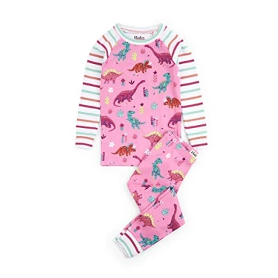 Obrázek Hatley Dívčí Organic Cotton Long Sleeve Printed Pyžama Set Dvoudílné pyžamo, (Darling Dinos)