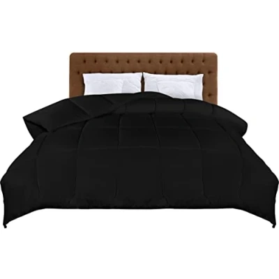 Obrázek Utopia Bedding přikrývka 200 x cm, celoroční přikrývka, lehká s polyesterovou výplní, deka na spaní z mikrovlákna (černá)