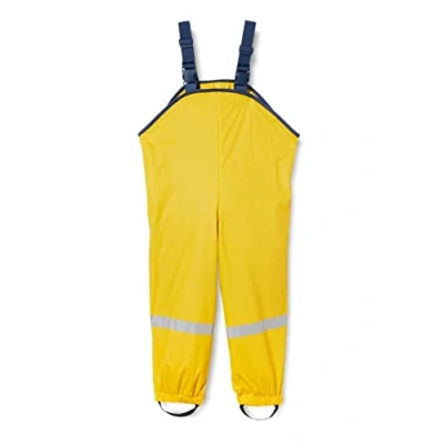Obrázek Playshoes Unisex dětské nepromokavé kalhoty s laclem do deště bez podšívky větru a oděv deště, Žlutá