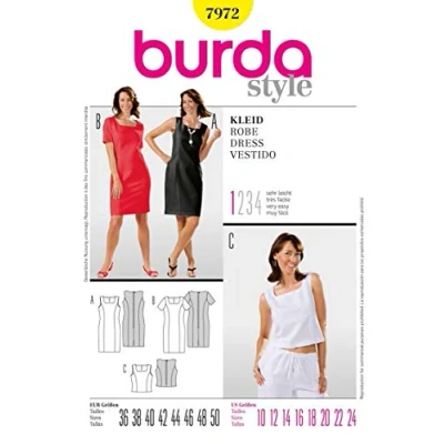 Obrázek Burda Střih 7972 Šaty vel. 38 50 (Sizes 12 24)
