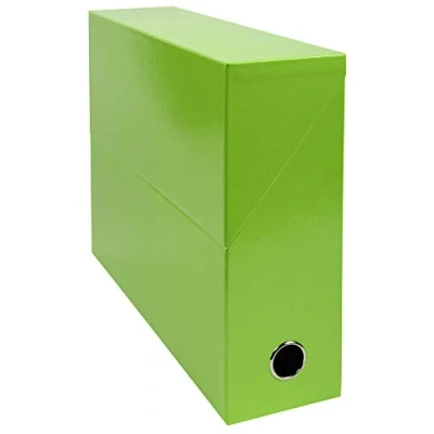Obrázek Exacompta 89923E 1 transferový box Iderama z probarveného papíru Zadní strana 90 mm Kovové oko pro formát A4 rozměry 25,5 x 34 9 cm barva anýzově zelená Dodává se smontované