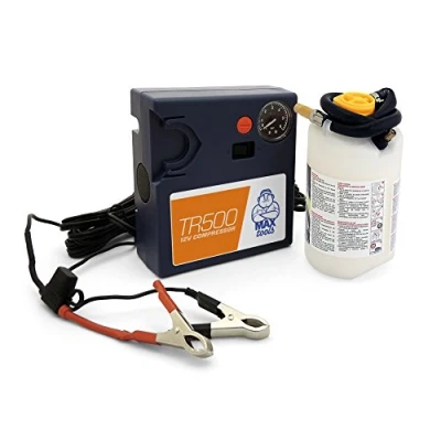 Obrázek MAXTOOLS TR500, automatická sada na opravu pneumatik pro užitková vozidla, obytné vozy a karavany, opraví všechny napnutí pneumatik, vč. výkonného 12voltového vzduchového kompresoru