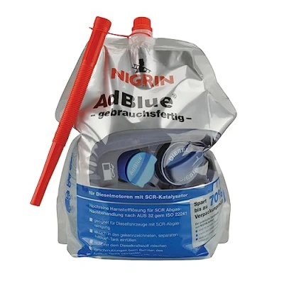 Obrázek NIGRIN Vysoce čistý roztok močoviny AdBlue, připraveno k použití s plnicím nálevkou, pro dieselová vozidla, technologií SCR, 5 l, bílá