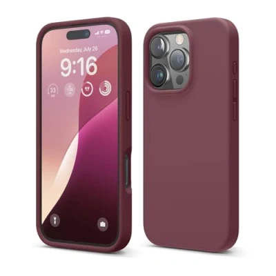 Obrázek elago Prémiové silikonové pouzdro kompatibilní s iPhone 16 Pro, celotělové na mobil, nárazuvzdorné, tenké odolné proti poškrábání, měkká podšívka z mikrovlákna, 6,3 palců