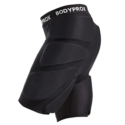 Obrázek Bodyprox Polstrované ochranné šortky pro snowboardy, brusle a lyže, 3D ochrana boky, zadeček kostrč, velikost L, černé