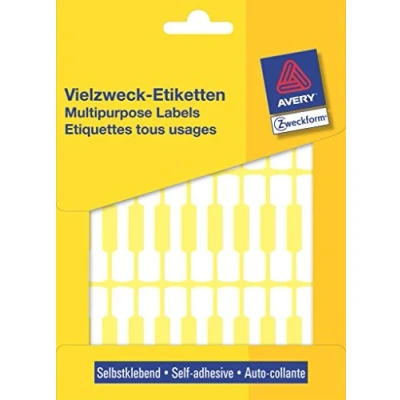 Obrázek AVERY Zweckform 3335 cenové etikety (49 x 10 mm, samolepicí na šperky ve formátu činek pro označení brýlí nebo šperků) 930 nálepky bílé
