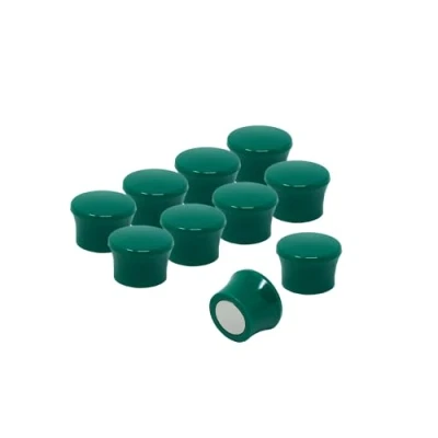 Obrázek FIRST4MAGNETS F4 M18G pro 5 malých zelené High Power &quot;Memo&quot; Board magnety, kancelář A lednice, balení s 10, kov, 17,5 mm průměr X 12,3 vysoce