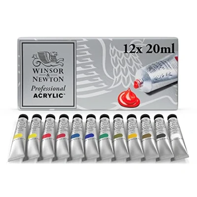 Obrázek Winsor &amp; Newton 2390402 Professional akrylová barva sada barev 12 v tubách 20 ml