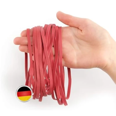 Obrázek 50 elastických velkých gumových pásů 5 mm široké, kulaté, stabilní, znovu použitelné, trvanlivé