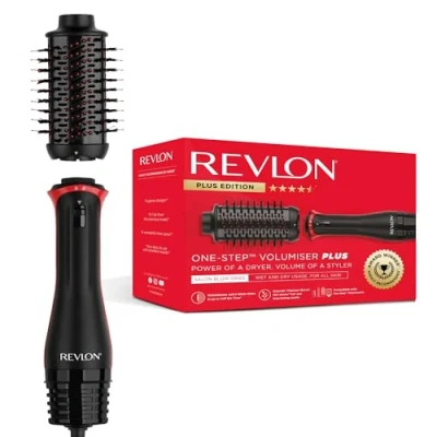 Obrázek Volumizér One Step Plus od Revlon (odnímatelná hlava, keramická titanová deska, kombinované stylingové štětiny s kolíčky aktivním uhlím, turmalínová ionizační technologie), RVDR5298E