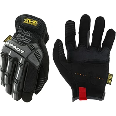 Obrázek Mechanix Wear pánské M pact® Open Cuff rukavice na ruce (medium, Zwart) s ochranou proti nárazům, černá/šedá, EU