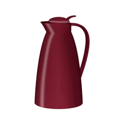 Obrázek alfi ECO 1,0 l, ruby red, izolační konvice s hygienickou vložkou z tvrzeného skla, šroubovací uzávěr pohodlným tlačítkem, vylévání jednou rukou, ideální jako na kávu, čaj, bez BPA
