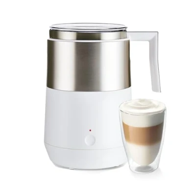 Obrázek Tchibo Indukční napěňovač mléka, bez připálení, míchací nádoba vhodná do myčky, teplá a studená mléčná pěna, pro latte macchiato, cappuccino kakao, krémově bílá