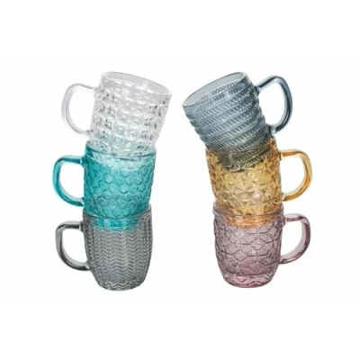Obrázek Villa d&#039;Este Home Tivoli Set mit 6 Kaffeetassen, 90 ml, aus farbigem Glas, Geometrie