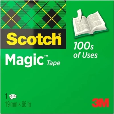 Obrázek Scotch Magic Tape 1 role, 19 mm x 66 m Neviditelná lepicí páska pro všeobecné účely k opravě, etiketování a zapečetění dokumentů