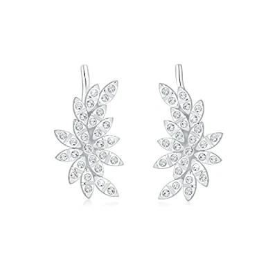 Obrázek Elli Prémiové náušnice Earcuff krystaly stříbro 925, Fazetový brus, Křišťál