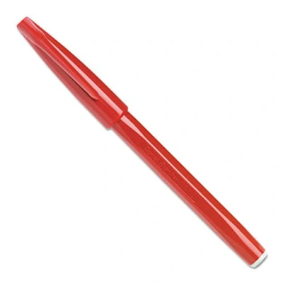 Obrázek Pentel S520 B Sign Pen fixy na vlákno, tloušťka čáry 0,8 mm, červené, balení 12 ks