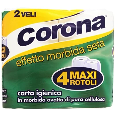 Obrázek Toilettenpapier Krone in weicher reiner Zellstoffwatte, 2 lagig, Seideneffekt 4 Rollen