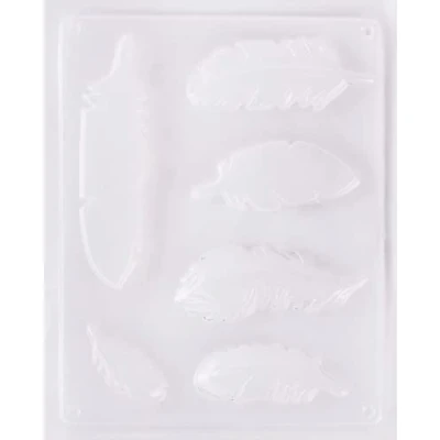 Obrázek Rayher odlévací forma peří, plast, 6 motivů, velikosti motivů cca 14,5 + 2,5 4,3 cm, ideální k vylévání kreativním betonem, rasin prášek, vhodná pro potraviny, 36086000