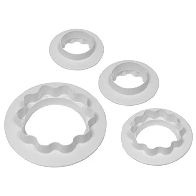 Obrázek PME RW702 Ausstecher mit runden und gewellten Kanten, Sortiment, 4 teilig, Kunststoff, Ivory, 9 x 2.5 cm