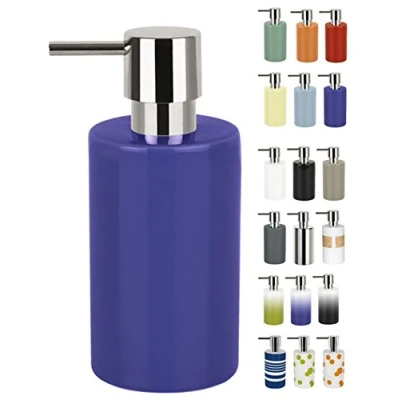 Obrázek Spirella dávkovač mýdla tuba s pumpičkou tekutého porcelán 300 ml trvanlivý a robustní modrý