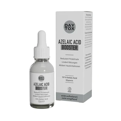 Obrázek Daytox Azelaic Acid Booster (20 ml) péče proti pupínkům a zarudnutí snižuje podráždění kůže s kyselinou azelaovou bez silikonů umělých barviv vhodné pro všechny typy pleti