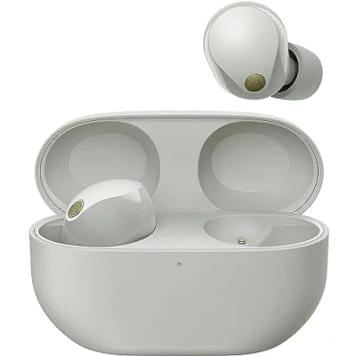 Obrázek Sony Bezdrátová sluchátka WF 1000XM5, Bluetooth, do uší, mikrofon, výdrž baterie až 24 hodin, funkce rychlého nabíjení, IPX4, kompatibilní s iOS a Android stříbrná, malá
