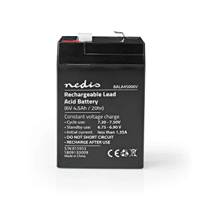Obrázek dobíjecí olověná baterie kyselina 6 V 4500 mAh