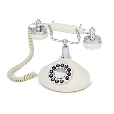 Obrázek GPO Opál retro telefon nostalgický vintage s tlačítky krémový &amp; chrom