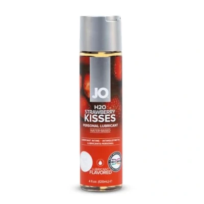 Obrázek System JO H2O Lubricant Strawberry Kisses 120 ml lubrikační prostředek na bázi vody, chutná jako pravé jahody, bezpečný pro kondomy