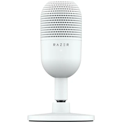 Obrázek Razer Seiren V3 Mini ultrakompaktní USB mikrofon (14mm kondenzátorový mikrofon, superkardiální charakteristika, snímač tap to Mute s LED displejem, integrovaný tlumič, design Plug and Play) bílý