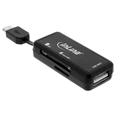 Obrázek InLine 66776 OTG Card Reader Dual Flex, pro SD a microSD, s USB zdířkou 2 sloty na karty