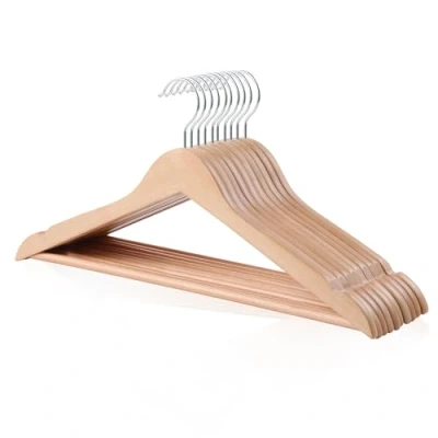 Obrázek Amazon Basics Dřevěné ramínko na obleky, 44 x 22 cm, přírodní, balení 10 ks