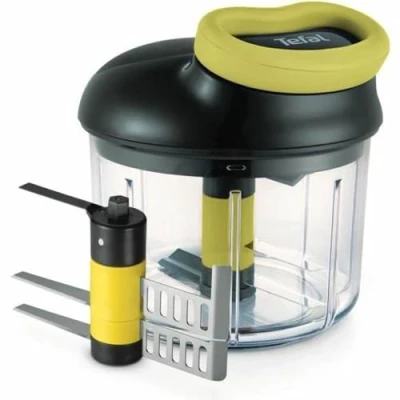 Obrázek Tefal K1321324 Manueller Zerkleinerer 5 Sekunden mit spezieller Püree Klinge 900 ml Passierklinge zum Schneiden und Mixen von Gemüse, Fleisch, Nüssen, Zwiebeln Klingen aus Edelstahl