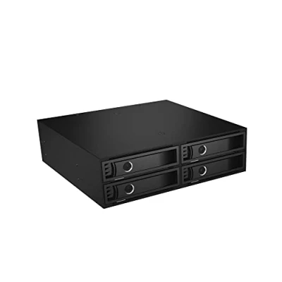 Obrázek ICY BOX IB 2242SSK 4 Násobný backplane (formát 1 x 5,25 &quot;) pro 2,5 &quot; (6,35 C M) SATA/SAS HDD/SSD, kov, 2 Ventilátor, Uzamykatelný, Černá