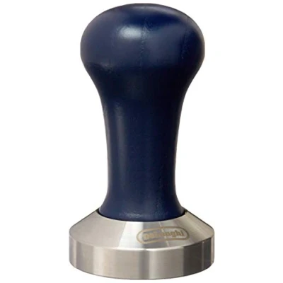 Obrázek De&#039;Longhi DLSC058 Kaffee Tamper aus Edelstahl mit Holzgriff, blau/silber
