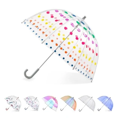Obrázek Od mrtvého dětského deštníku s průhlednou rukojetí vzduchových bublin, Amazing Dots, jednotná velikost, Deštník pro děti, průhledný, jednoduchým držadlem, chlapce a dívky