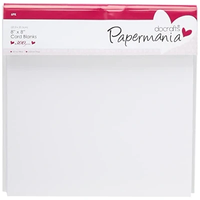 Obrázek Papermania 20,3 x cm 300 GSM Karten und Umschläge, quadratisch, weiß, 6 Stück