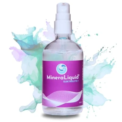 Obrázek MineraLiquid Elektrolyty + 100 ml kapalných elektrolytů bez cukru. Optimalizovaná biologická dostupnost díky lysinu. hořčík, sodík, vápník, draslík.