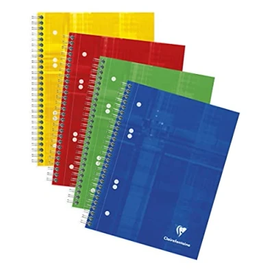 Obrázek Clairefontaine 8572C kolej pro vysoké školy (A5, 14,8 x 21 cm, děrovaná, 80 listů, kostkovaná, vládnoucí 5), 1 kus, různé barvy