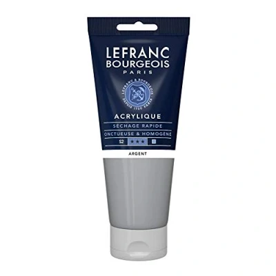 Obrázek Lefranc Bourgeois 300447 Fine akrylová barva stříbrná, 200ml tuba, krémová na vodní bázi, rychleschnoucí, stálá světle, voděodolná