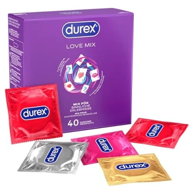 Obrázek Durex Mix kondomů Love univerzální balení s 5 různými druhy na vyzkoušení 40 ks (1 x kusů)