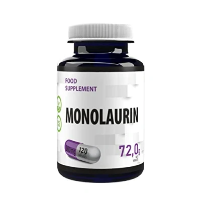 Obrázek Hepatica Monolaurin 500 mg 120 veganských kapslí, laboratorně testováno, bez GMO, žádná plniva ani přísada