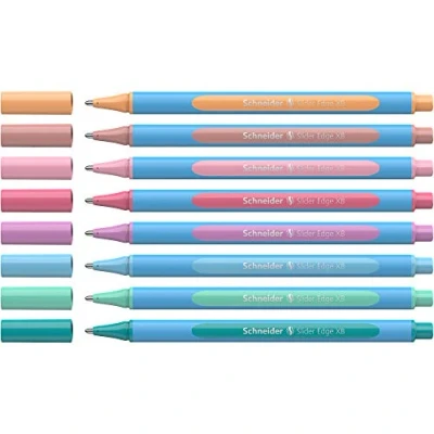 Obrázek Schneider 152289 Slider Edge Pastell XB kuličkové pero (trojúhelníkové tužky se šířkou linky XB) 8 kusů tříděných