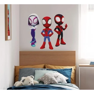 Obrázek Komar Tetování na zeď Spidey and His Amazing Friends Trio velikost 50 x 70 cm Marvel, nálepka zeď, dětský pokoj, nálepka, pestrá