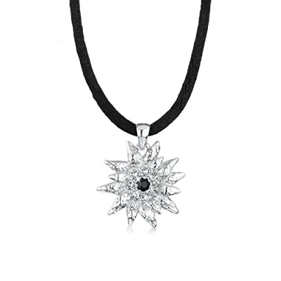 Obrázek Elli Dámský náhrdelník s přívěskem protěž krystaly ze sterlingového stříbra 925, Fazetový brus, Krystal Swarovski