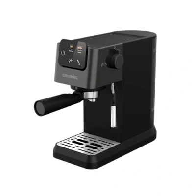 Obrázek GRUNDIG KSM 4330 Siebträgermaschine mit Milchaufschäumdüse, Espressomaschine, für gemahlenen Kaffee, abnehmbarer Wassertank, Touch Display, 1626 W Leistung, Memory Funktion, Schwarz