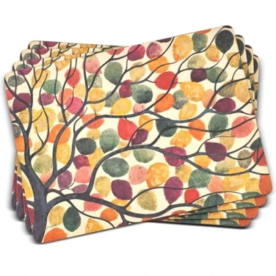Obrázek Pimpernel Sada prostírání s tančícími větvičkami, S/4 (s), korek, vícebarevné, 40,1 x 29,8 cm, 4